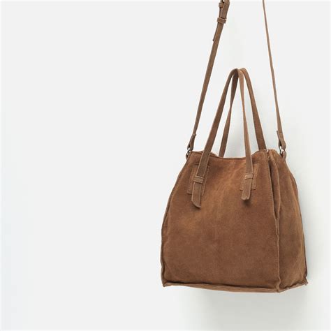 dark brown suede bag|brown suede bag zara.